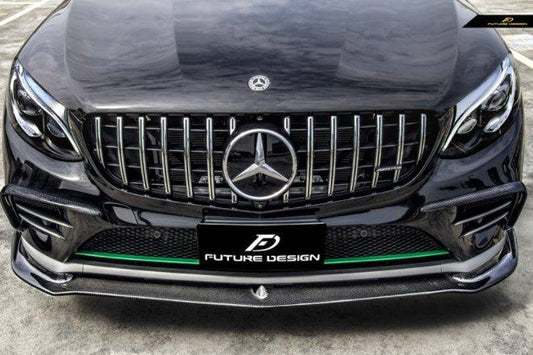 Future Design FD GT Carbon Fiber FRONT BUMPER CANARDS for Mercedes Benz GLC250 AMG / GLC300 AMG / GLC43 AMG W253 GLC & GLC Coupe 2016-2019 Pre-facelift - Performance SpeedShop