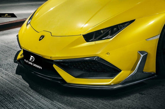 Future Design FD GT Carbon Fiber FRONT LIP SPLITTER 6 PCS for Lamborghini Huracan LP580-2 LP610-4 - Performance SpeedShop