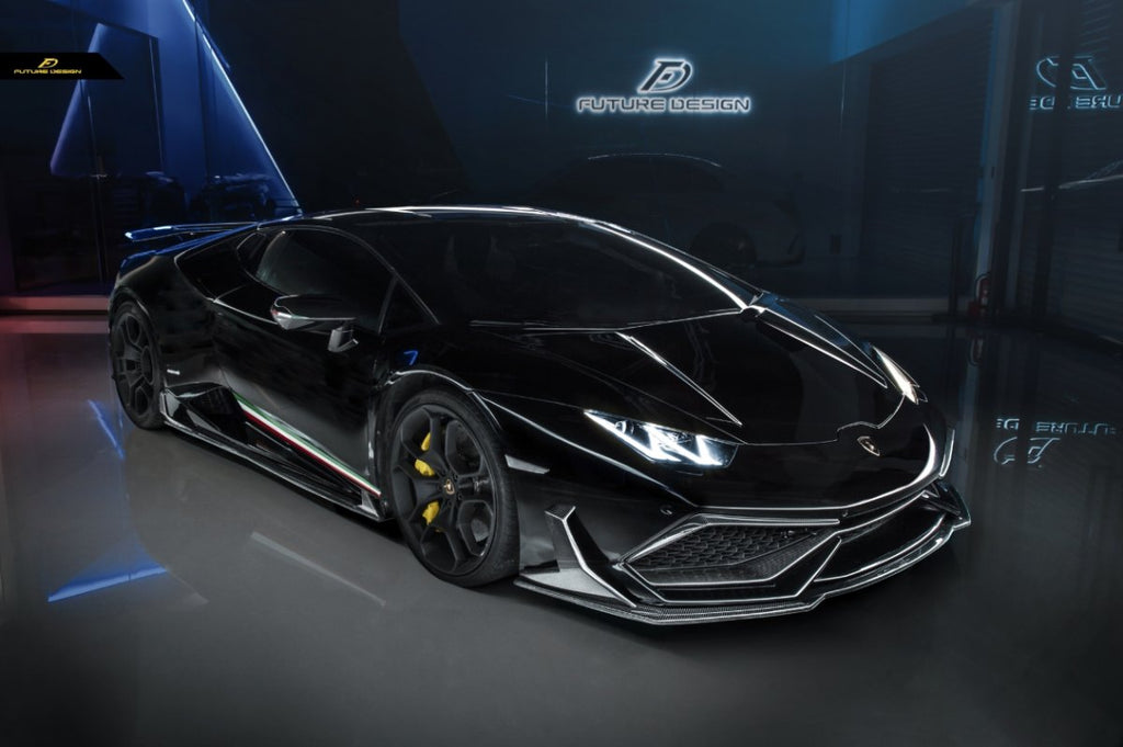 Future Design FD GT Carbon Fiber FRONT LIP SPLITTER 6 PCS for Lamborghini Huracan LP580-2 LP610-4 - Performance SpeedShop