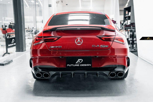 Future Design FD GT Carbon Fiber Rear Bumper Canards For CLA C118 CLA45 CLA35 CLA250 2020-ON - Performance SpeedShop