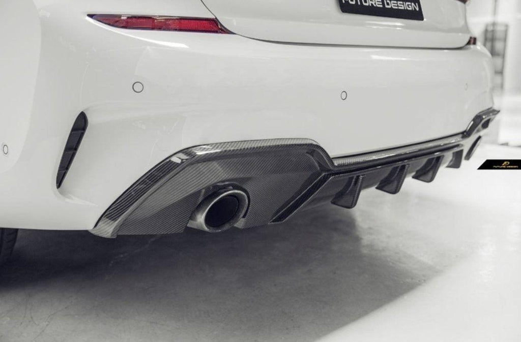 Future Design FD GT Carbon Fiber Rear Diffuser Dual Exist for BMW G20 / G21 3 Series 330i with M-Package - Performance SpeedShop