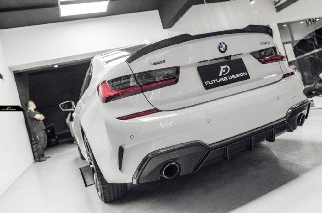 Future Design FD GT Carbon Fiber Rear Diffuser Dual Exist for BMW G20 / G21 3 Series 330i with M-Package - Performance SpeedShop