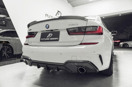 Future Design FD GT Carbon Fiber Rear Diffuser Dual Exist for BMW G20 / G21 3 Series 330i with M-Package - Performance SpeedShop