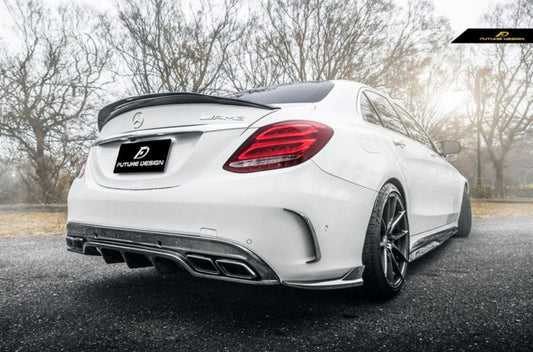 Future Design FD GT Carbon Fiber Rear Diffuser for W205 AMG Sport Package / C63 AMG Sedan 2015-ON - Performance SpeedShop