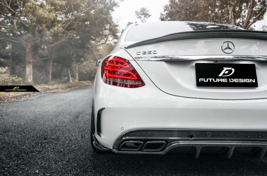 Future Design FD GT Carbon Fiber Rear Diffuser for W205 AMG Sport Package / C63 AMG Sedan 2015-ON - Performance SpeedShop