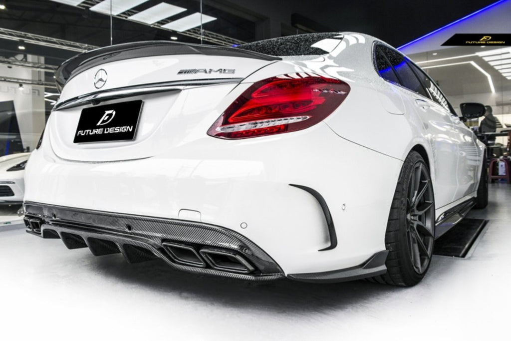 Carbon Fiber Rear Diffuser for W205 AMG Sport/C63 AMG Sedan ...