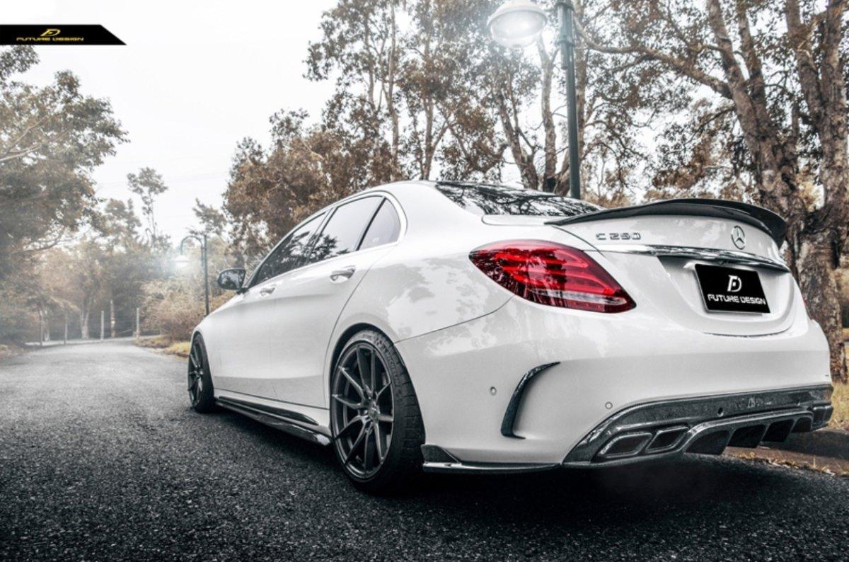 Carbon Fiber Rear Diffuser for W205 AMG Sport/C63 AMG Sedan ...