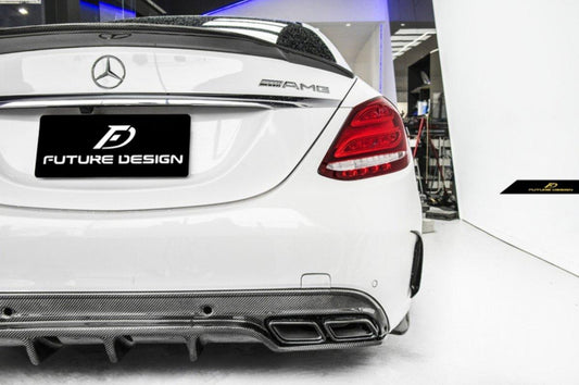 Future Design FD GT Carbon Fiber Rear Diffuser for W205 AMG Sport Package / C63 AMG Sedan 2015-ON - Performance SpeedShop