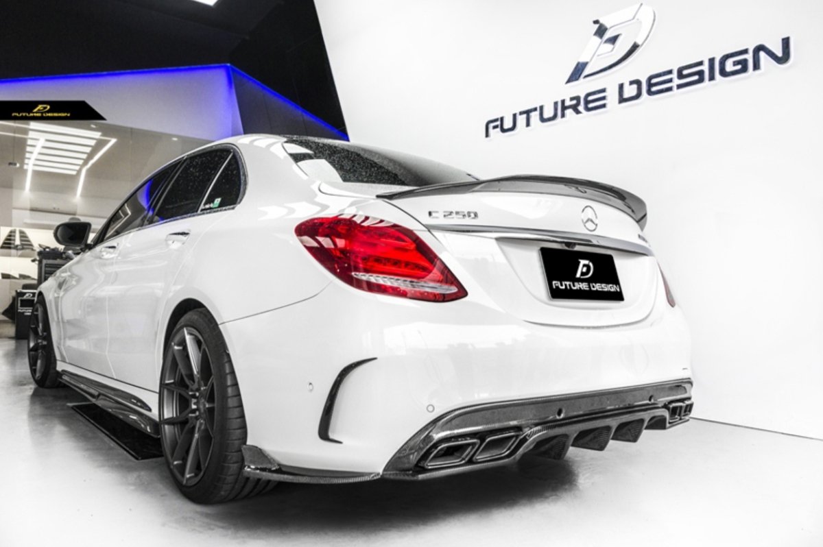 Carbon Fiber Rear Diffuser for W205 AMG Sport/C63 AMG Sedan ...