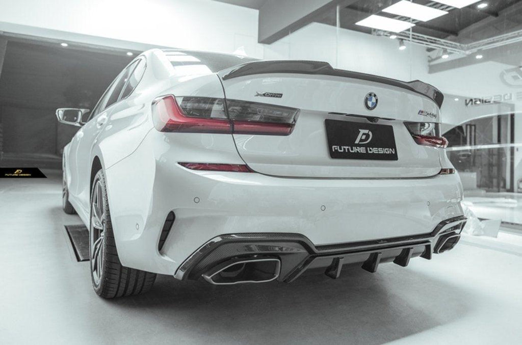 Future Design FD GT Carbon Fiber Rear Diffuser Quad Exist for BMW G20 / G21 3 Series M340i 330i - Performance SpeedShop