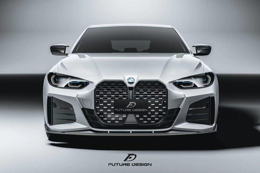 Future Design FD V1 Carbon Fiber FRONT LIP SPLITTER for BMW I4 G26 M50 / e Drive 40 & 4 Series G26 Gran coupe M440i 430i - Performance SpeedShop