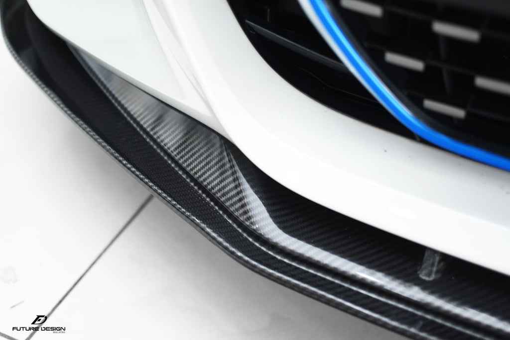 Future Design FD V1 Carbon Fiber FRONT LIP SPLITTER for BMW I4 G26 M50 / e Drive 40 & 4 Series G26 Gran coupe M440i 430i - Performance SpeedShop