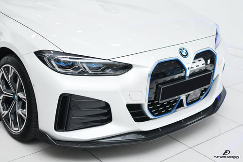 Future Design FD V1 Carbon Fiber FRONT LIP SPLITTER for BMW I4 G26 M50 / e Drive 40 & 4 Series G26 Gran coupe M440i 430i - Performance SpeedShop