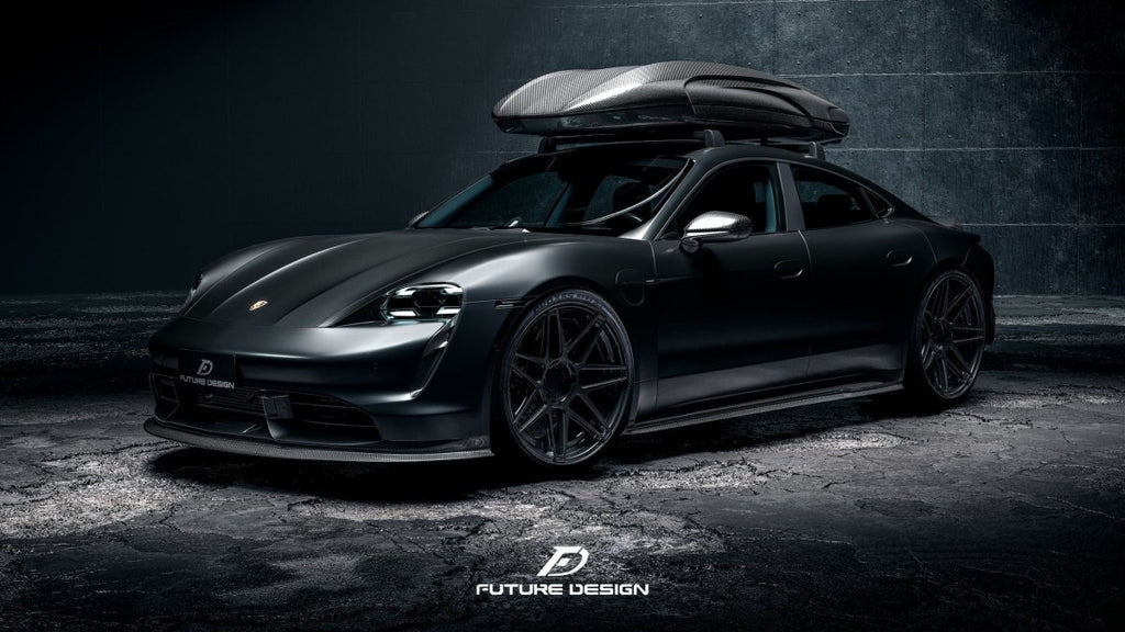 Future Design FD V1 Carbon Fiber FRONT LIP SPLITTER for Porsche Taycan Base & 4S - Performance SpeedShop