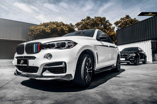 Future Design MP STYLE Carbon Fiber FRONT LIP SPLITTER for BMW X6 F16 2015-2019 - Performance SpeedShop