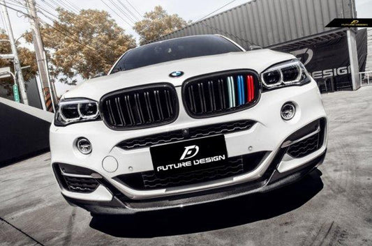 Future Design MP STYLE Carbon Fiber FRONT LIP SPLITTER for BMW X6 F16 2015-2019 - Performance SpeedShop