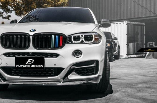 Future Design MP STYLE Carbon Fiber FRONT LIP SPLITTER for BMW X6 F16 2015-2019 - Performance SpeedShop