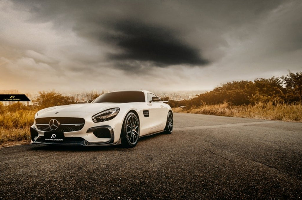 Future Design RT STYLE Carbon Fiber FRONT LIP SPLITTER Mercedes benz AMG GT GTS GTC C190 2015-ON - Performance SpeedShop