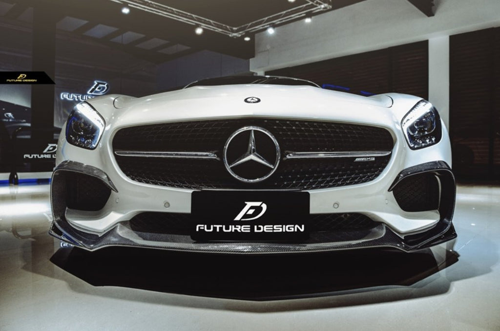 Future Design RT STYLE Carbon Fiber FRONT LIP SPLITTER Mercedes benz AMG GT GTS GTC C190 2015-ON - Performance SpeedShop