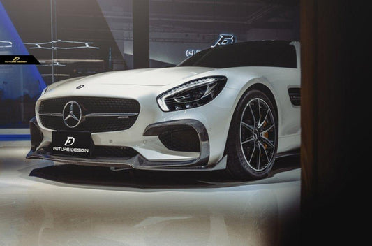 Future Design RT STYLE Carbon Fiber FRONT LIP SPLITTER Mercedes benz AMG GT GTS GTC C190 2015-ON - Performance SpeedShop