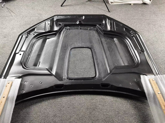 SD Carbon Fiber Tempered Glass Hood Bonnet For Audi A4 S4 2017-ON B9 B9.5