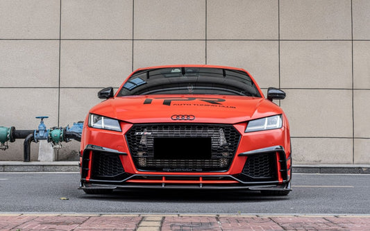 Audi TTRS 8S 2016-2018 Pre-facelift with Aftermarket Parts - Pre-preg Carbon Fiber Front Lip from Yofer USA