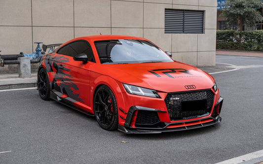 Audi TTRS 8S 2016-2018 Pre-facelift with Aftermarket Parts - Pre-preg Carbon Fiber Front Lip from Yofer USA