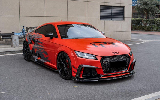 Audi TTRS 8S 2016 2017 2018 Pre-facelift with Aftermarket Parts - Side Skirts Pre-preg Carbon Fiber from Yofer USA