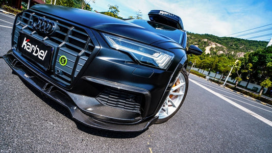 Audi A6 Allroad C8 2020-ON with Aftermarket Parts - Upper Front Lip Pre-preg Carbon Fiber from Karbel Carbon