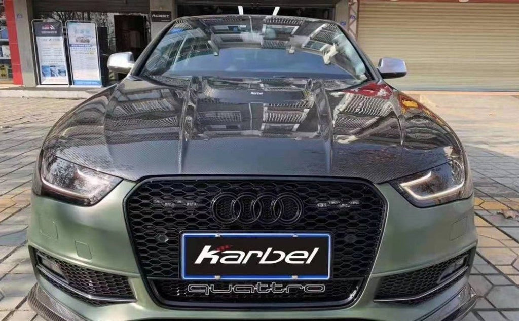 Karbel Carbon Dry Carbon Fiber Double-sided Hood Bonnet for Audi S4 & A4 S Line & A4 2013-2016 B8.5 - Performance SpeedShop