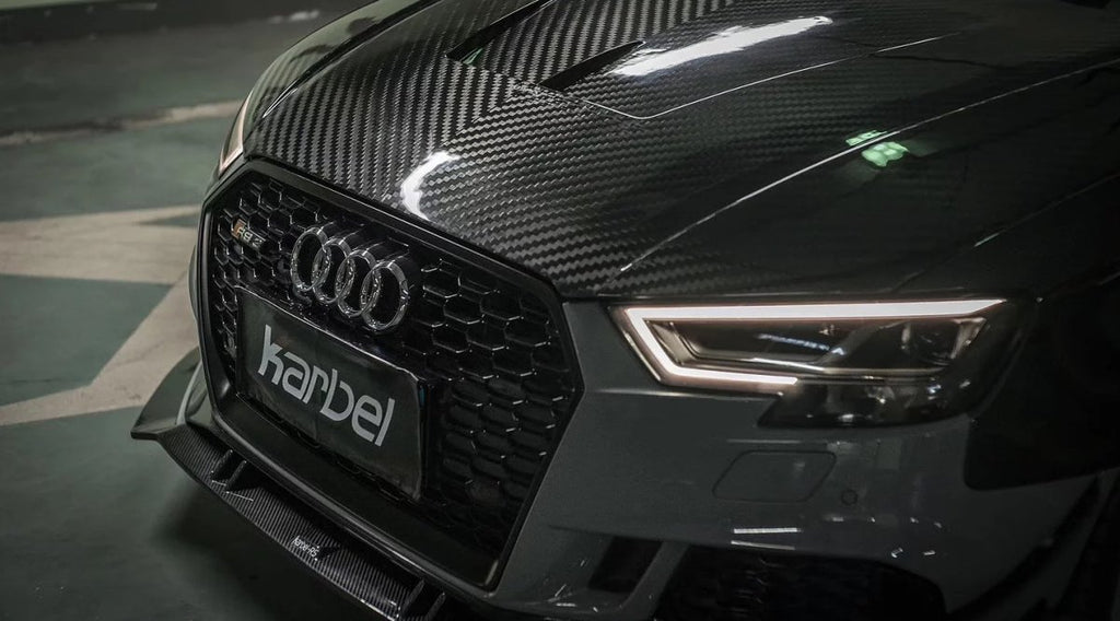Karbel Carbon Dry Carbon Fiber Double-sided Hood Bonnet Ver.2 for Audi A3 & A3 S Line & S3 & RS3 2014-2020 - Performance SpeedShop
