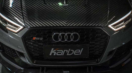 Karbel Carbon Dry Carbon Fiber Double-sided Hood Bonnet Ver.2 for Audi A3 & A3 S Line & S3 & RS3 2014-2020 - Performance SpeedShop