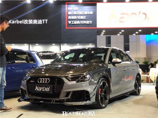 Karbel Carbon Dry Carbon Fiber Double-sided Hood Bonnet Ver.2 for Audi A3 & A3 S Line & S3 & RS3 2014-2020 - Performance SpeedShop