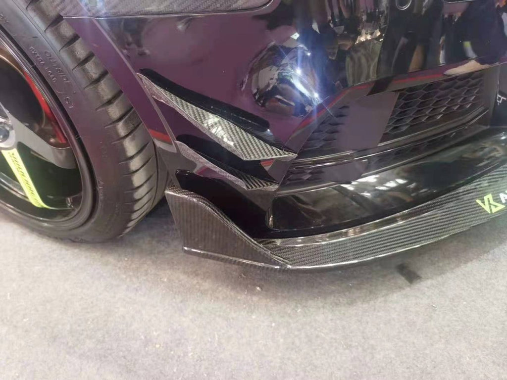 Karbel Carbon Dry Carbon Fiber Front Bumper Canards for Audi A3 S Line & S3 2017-2020 Sedan - Performance SpeedShop