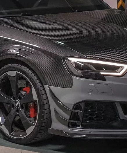 Karbel Carbon Dry Carbon Fiber Front Bumper Canards for Audi RS3 2018-2020 - Performance SpeedShop