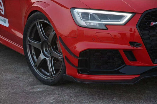 Audi RS3 8V 8V.5 2018 2019 2020 with Aftermarket Parts - Front Canards Carbon Fiber from Karbel Carbon