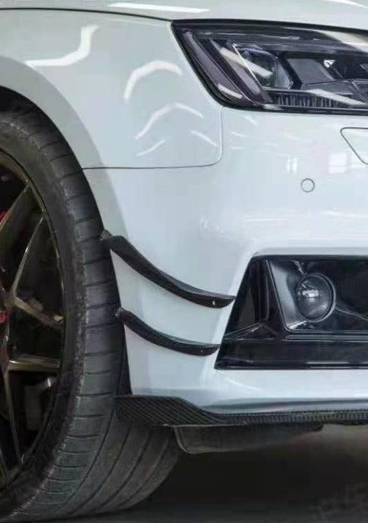 Karbel Carbon Dry Carbon Fiber Front Bumper Canards for Audi S4 & A4 S Line 2017-2018 B9 - Performance SpeedShop