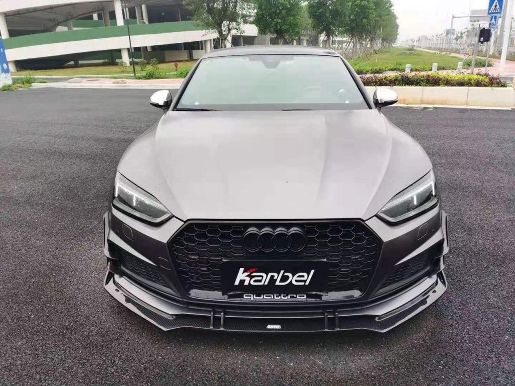 Karbel Carbon Dry Carbon Fiber Front Bumper Canards for Audi S5 & A5 S Line 2017-2019 B9 - Performance SpeedShop