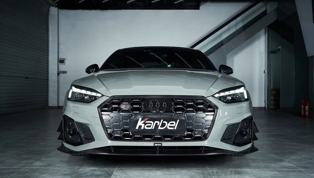 Karbel Carbon Dry Carbon Fiber Front Bumper Canards for Audi S5 & A5 S Line 2020-ON B9.5 - Performance SpeedShop