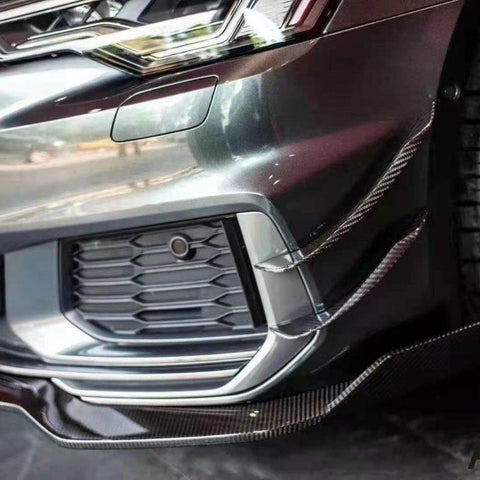 Karbel Carbon Dry Carbon Fiber Front Bumper Canards for Audi S6 & A6 S-Line & A6 Avant 2019-ON C8 - Performance SpeedShop