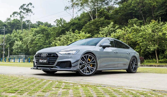 Audi S7 A7 (with s-line bumper) C8 2019-ON with Aftermarket Parts - Front Canards Pre-preg Carbon Fiber from Karbel Carbon