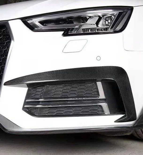 Karbel Carbon Dry Carbon Fiber Front Bumper Upper Valences for Audi S4 & A4 S Line 2017-2018 B9 - Performance SpeedShop
