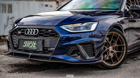 Audi S4 A4 S-line (with s-line bumper, does not fit base model) B9.5 2020-ON with Aftermarket Parts - Upper Valences Pre-preg Carbon Fiber from Karbel Carbon