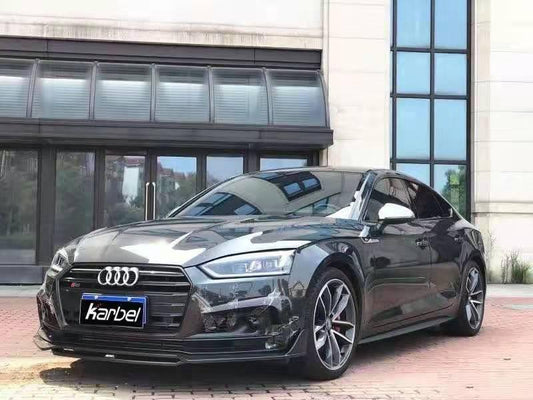 Audi S5 A5 (with s-line bumper, does not base model) B9 2017-2019 with Aftermarket Parts - Upper Valences Pre-preg Carbon Fiber from Karbel Carbon