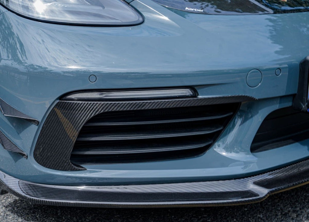 Karbel Carbon Dry Carbon Fiber Front Bumper Upper Valences for Porsche 718 Cayman & Boxster - Performance SpeedShop