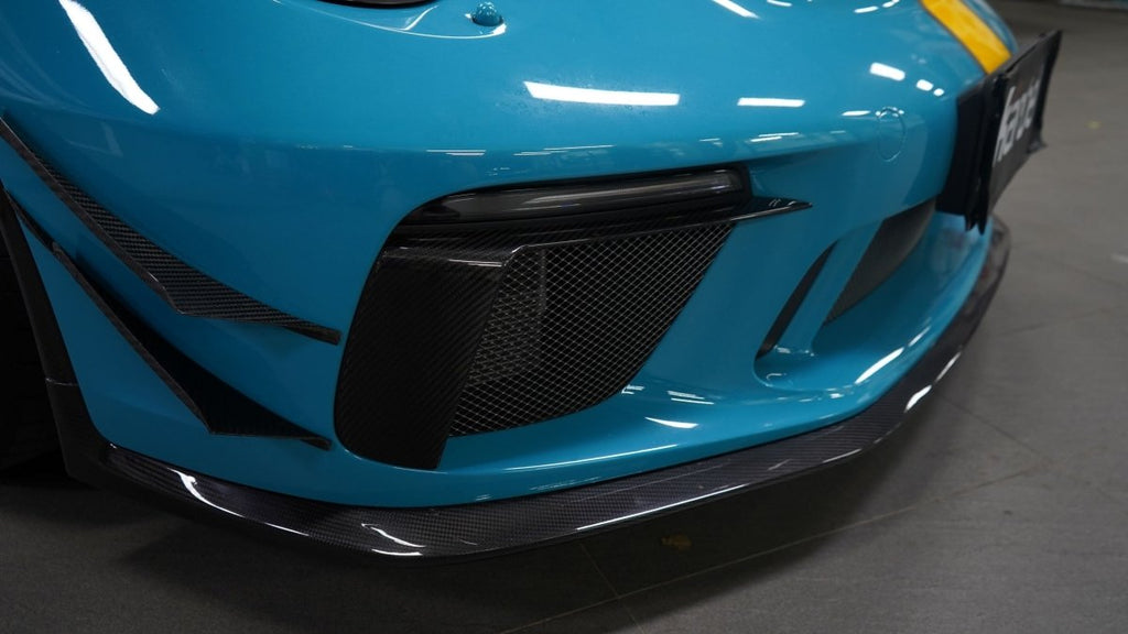 Karbel Carbon Dry Carbon Fiber Front Bumper Upper Valences for Porsche 911 991.2 GT3 - Performance SpeedShop