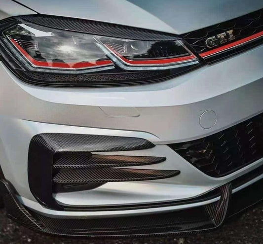 Karbel Carbon Dry Carbon Fiber Front Bumper Upper Valences for Volkswagen Golf GTI MK7.5 - Performance SpeedShop