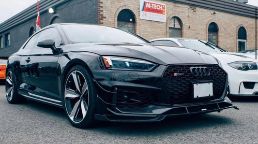 Audi RS5 B9 2018 2019 2020 with Aftermarket Parts - Front Canards Pre-preg Carbon Fiber from Karbel Carbon