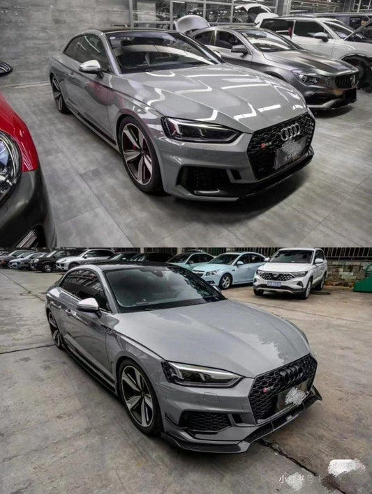 Audi RS5 B9 2018 2019 2020 with Aftermarket Parts - Front Canards Pre-preg Carbon Fiber from Karbel Carbon