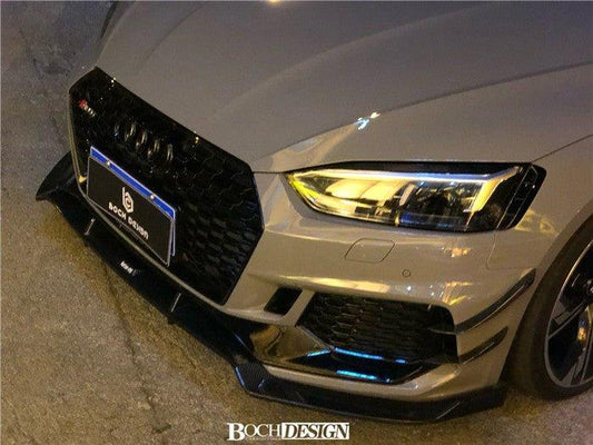 Audi RS5 B9 2018 2019 2020 with Aftermarket Parts - Front Canards Pre-preg Carbon Fiber from Karbel Carbon